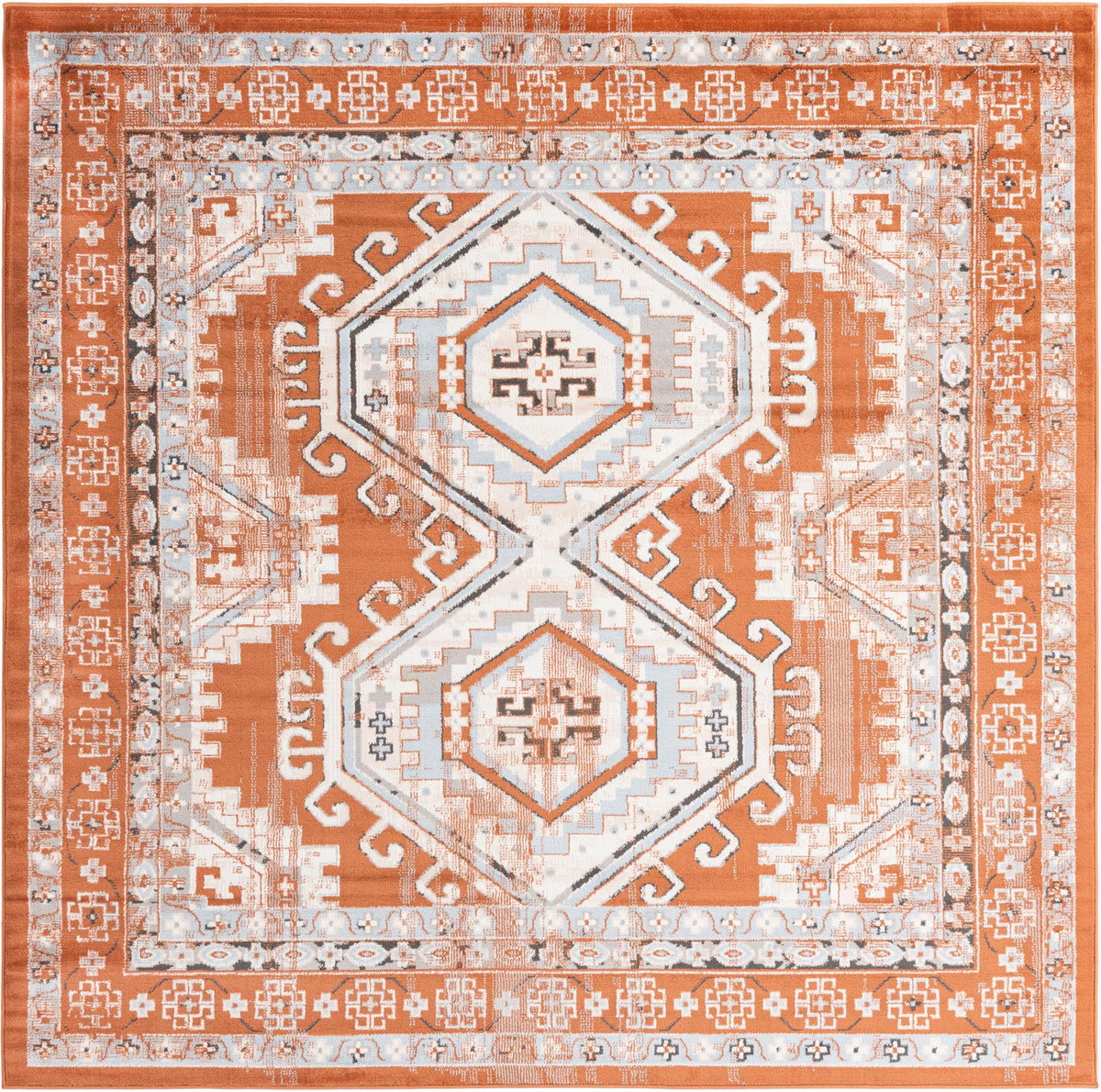 Savannah Elegance Collection Area Rug -  Tybee (Terracotta) Square Terracotta  lifestyle 11