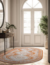Savannah Elegance Collection Area Rug -  Tybee (Terracotta) Oval Terracotta  lifestyle 43