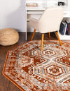 Savannah Elegance Collection Area Rug -  Tybee (Terracotta) Octagon Terracotta  lifestyle 23