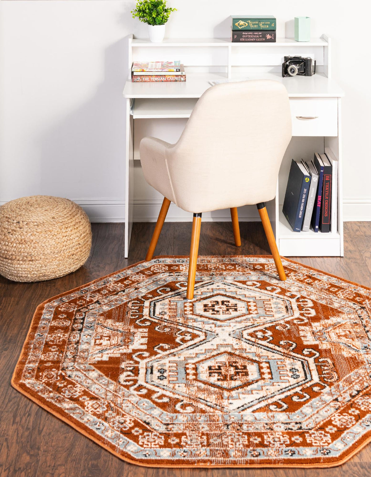 Savannah Elegance Collection Area Rug -  Tybee (Terracotta) Octagon Terracotta  lifestyle 27