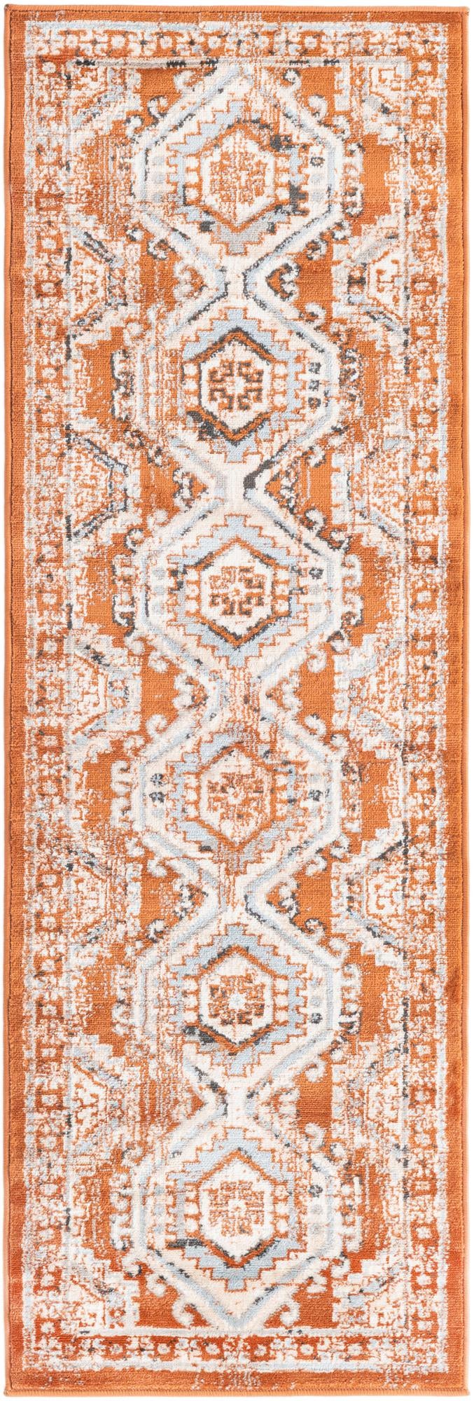 Savannah Elegance Collection Area Rug -  Tybee (Terracotta) Runner Terracotta  lifestyle 14