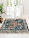 Seville Stripes Collection Area Rug -  Almeria Square Multi  lifestyle 8