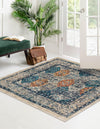 Seville Stripes Collection Area Rug -  Almeria Square Multi  lifestyle 12