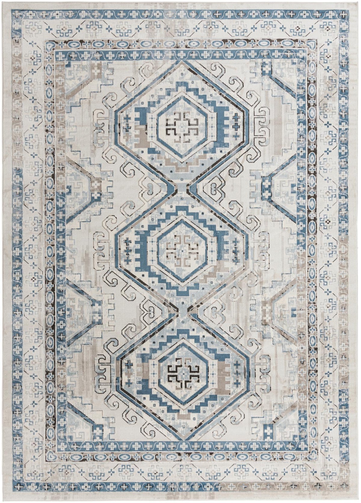 Savannah Elegance Collection Area Rug -  Tybee (Gray Blue) Rectangle Gray Blue Main