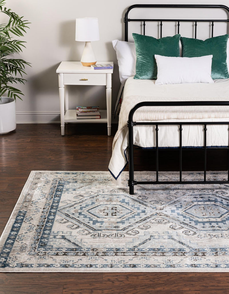 Savannah Elegance Collection Area Rug -  Tybee (Gray Blue) Rectangle Gray Blue  lifestyle 2