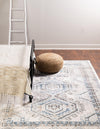 Savannah Elegance Collection Area Rug -  Tybee (Gray Blue) Rectangle Gray Blue  lifestyle 12