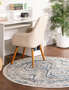 Savannah Elegance Collection Area Rug -  Tybee (Gray Blue) Round Gray Blue  lifestyle 20