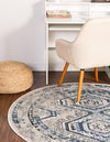 Savannah Elegance Collection Area Rug -  Tybee (Gray Blue) Round Gray Blue  lifestyle 25