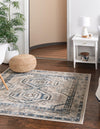 Savannah Elegance Collection Area Rug -  Tybee (Gray Blue) Square Gray Blue  lifestyle 21