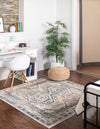 Savannah Elegance Collection Area Rug -  Tybee (Gray Blue) Square Gray Blue  lifestyle 26