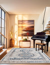 Savannah Elegance Collection Area Rug -  Tybee (Gray Blue) Square Gray Blue  lifestyle 50