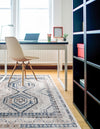 Savannah Elegance Collection Area Rug -  Tybee (Gray Blue) Square Gray Blue  lifestyle 60