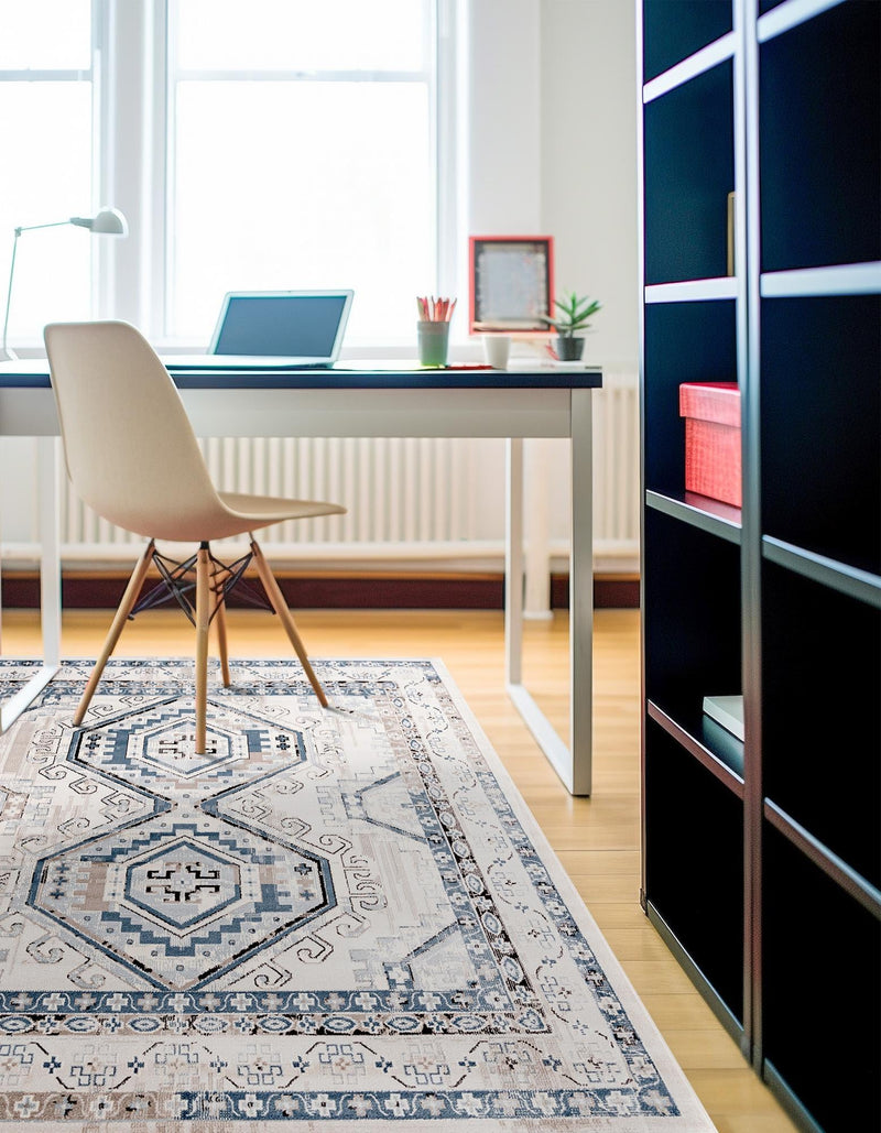 Savannah Elegance Collection Area Rug -  Tybee (Gray Blue) Square Gray Blue  lifestyle 60
