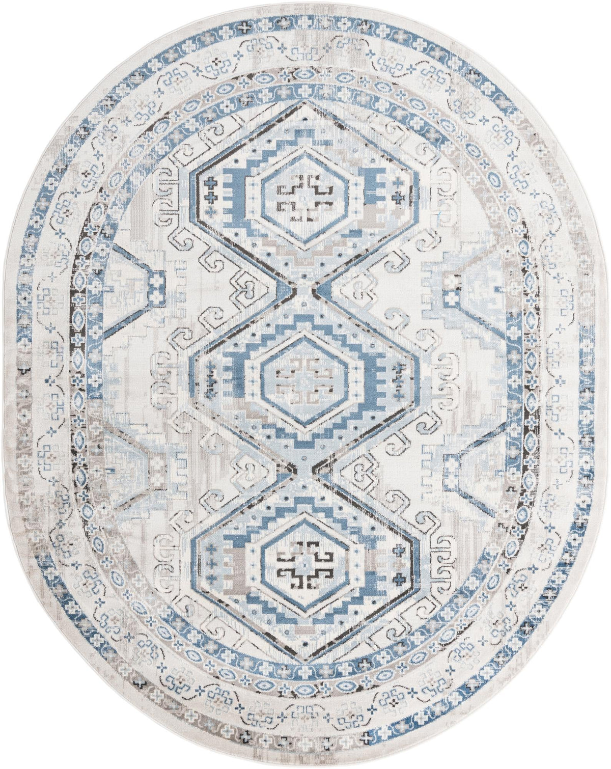 Savannah Elegance Collection Area Rug -  Tybee (Gray Blue) Oval Gray Blue  lifestyle 17