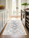 Savannah Elegance Collection Area Rug -  Tybee (Gray Blue) Runner Gray Blue  lifestyle 46