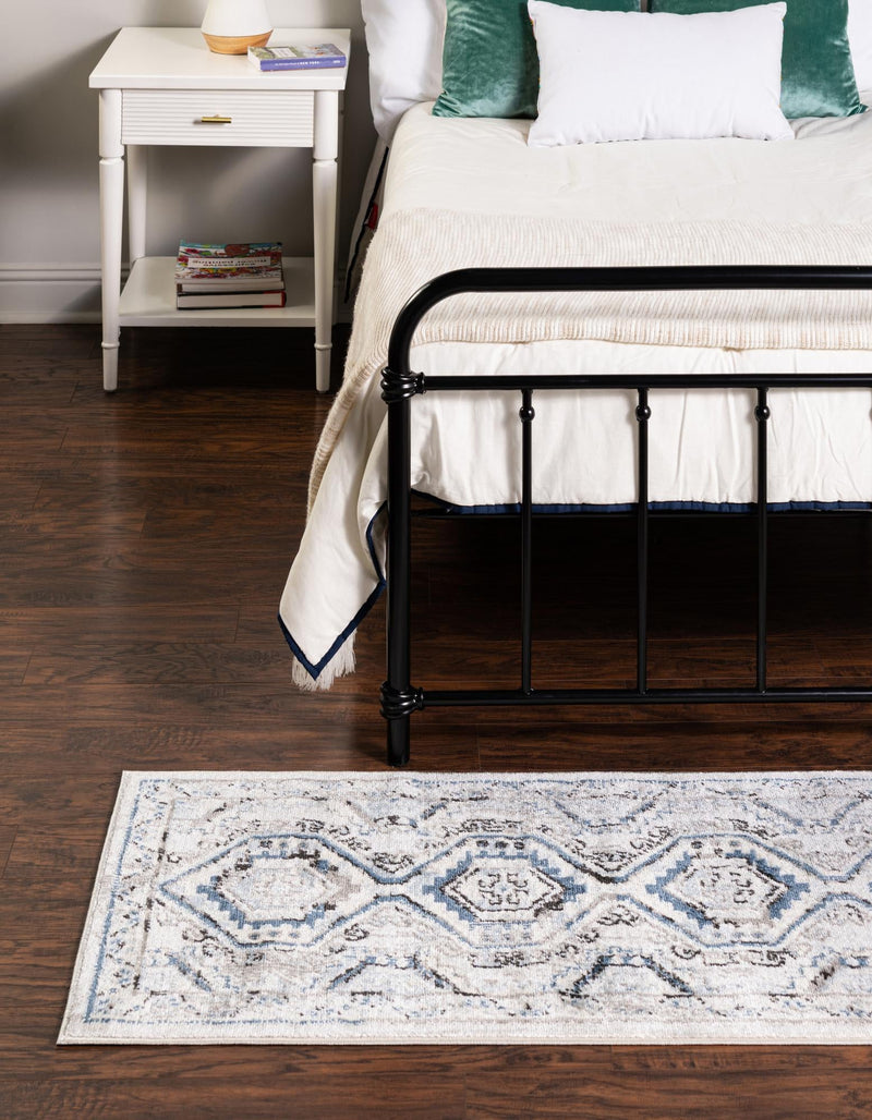 Savannah Elegance Collection Area Rug -  Tybee (Gray Blue) Runner Gray Blue  lifestyle 61