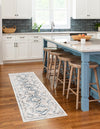 Savannah Elegance Collection Area Rug -  Tybee (Gray Blue) Runner Gray Blue  lifestyle 71