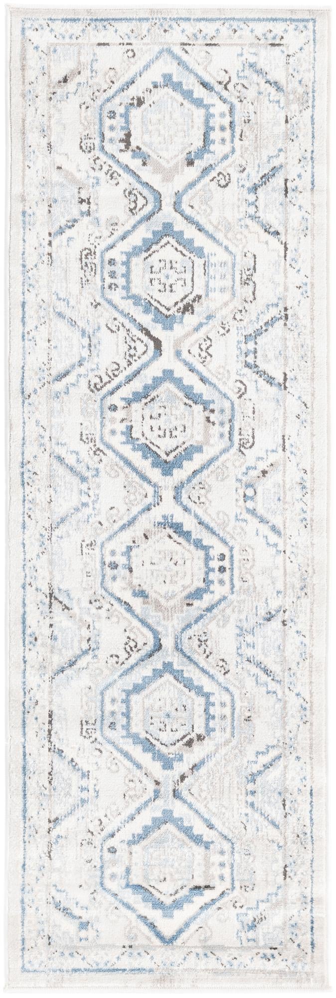 Savannah Elegance Collection Area Rug -  Tybee (Gray Blue) Runner Gray Blue  lifestyle 19