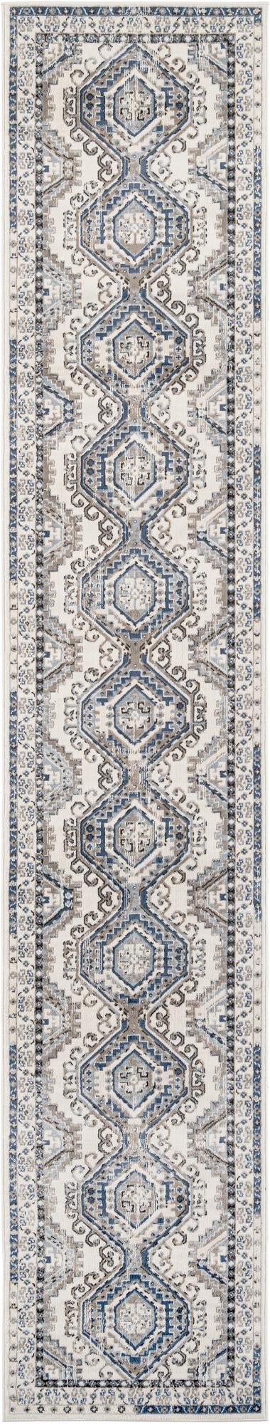 Savannah Elegance Collection Area Rug -  Tybee (Gray Blue) Runner Blue Gray  lifestyle 48