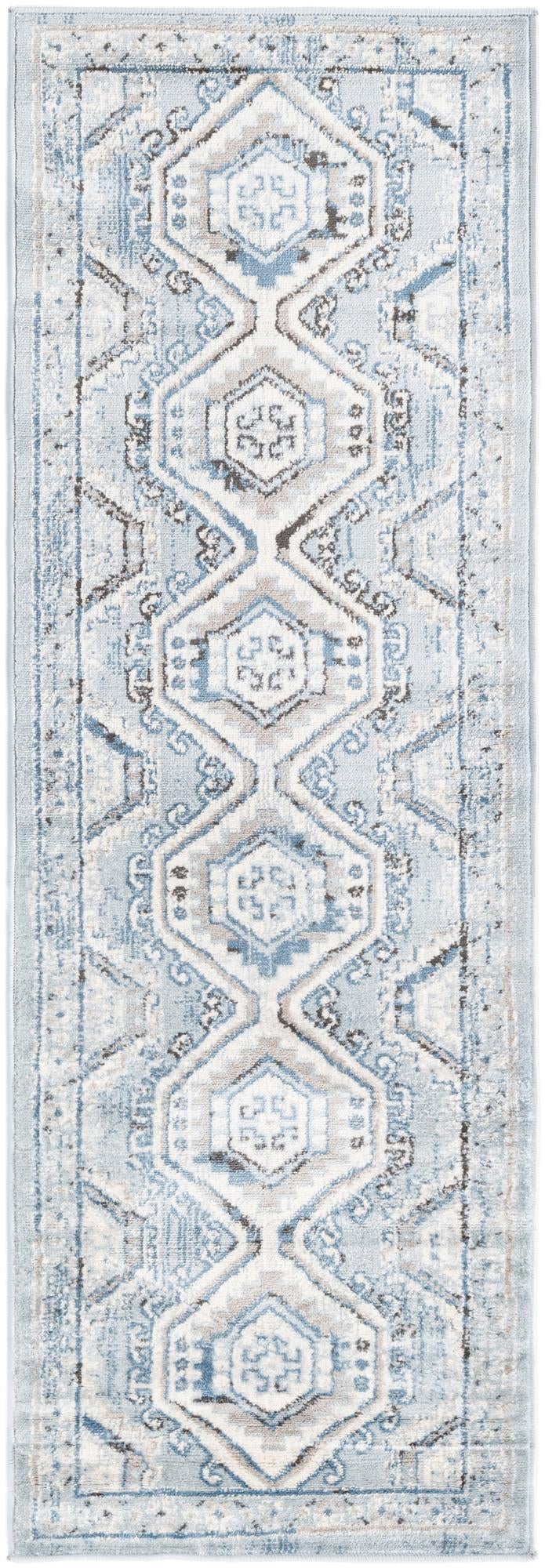 Savannah Elegance Collection Area Rug -  Tybee (Aqua Blue) Runner Aqua Blue  lifestyle 20