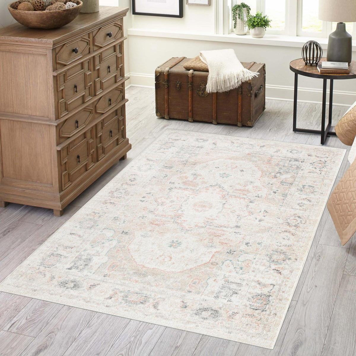 Parisian Elegance Collection Area Rug - Versailles (Ivory) Rectangle Ivory  lifestyle 14