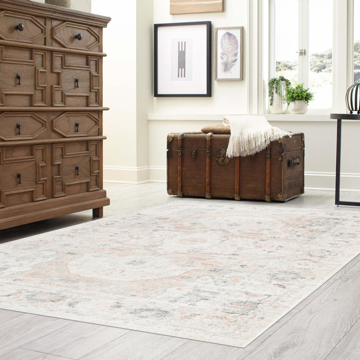 Parisian Elegance Collection Area Rug - Versailles (Ivory) Rectangle Ivory  lifestyle 15