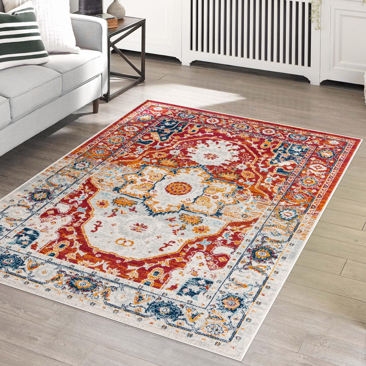 Parisian Elegance Collection Area Rug - Versailles (Rust Red) Rectangle Rust Red  lifestyle 14
