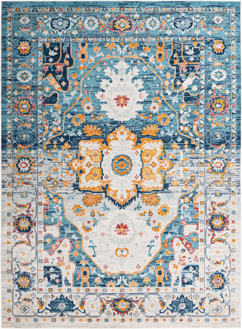 Parisian Elegance Collection Area Rug - Versailles (Teal) Rectangle Teal Main