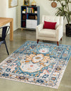 Parisian Elegance Collection Area Rug - Versailles (Teal) Rectangle Teal  lifestyle 2