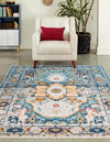 Parisian Elegance Collection Area Rug - Versailles (Teal) Rectangle Teal  lifestyle 3