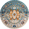 Parisian Elegance Collection Area Rug - Versailles (Teal) Round Teal  lifestyle 11