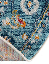 Parisian Elegance Collection Area Rug - Versailles (Teal) Round Teal  lifestyle 49