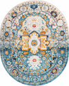 Parisian Elegance Collection Area Rug - Versailles (Teal) Oval Teal  lifestyle 13