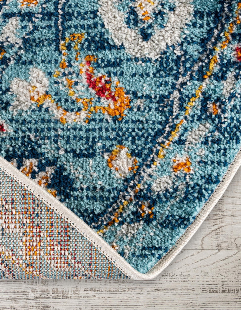 Parisian Elegance Collection Area Rug - Versailles (Teal) Oval Teal  lifestyle 26