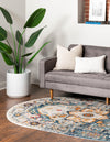 Parisian Elegance Collection Area Rug - Versailles (Teal) Oval Teal  lifestyle 27