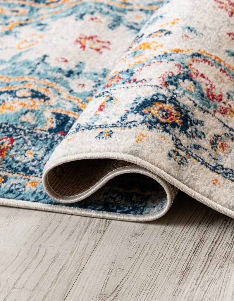 Parisian Elegance Collection Area Rug - Versailles (Teal) Octagon Teal  lifestyle 21