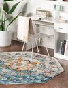 Parisian Elegance Collection Area Rug - Versailles (Teal) Octagon Teal  lifestyle 19