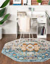 Parisian Elegance Collection Area Rug - Versailles (Teal) Octagon Teal  lifestyle 28