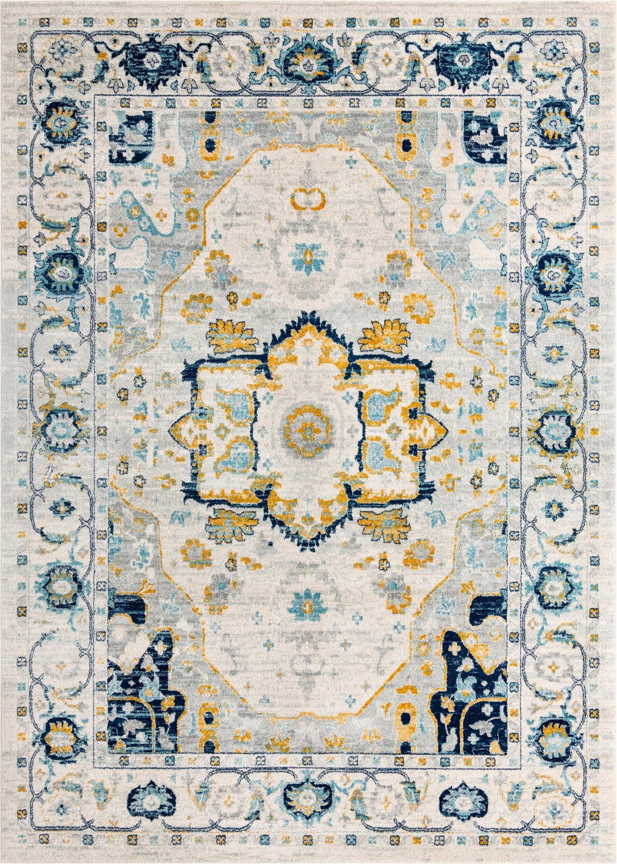 Parisian Elegance Collection Area Rug - Versailles (Gray) Rectangle Gray  lifestyle 2