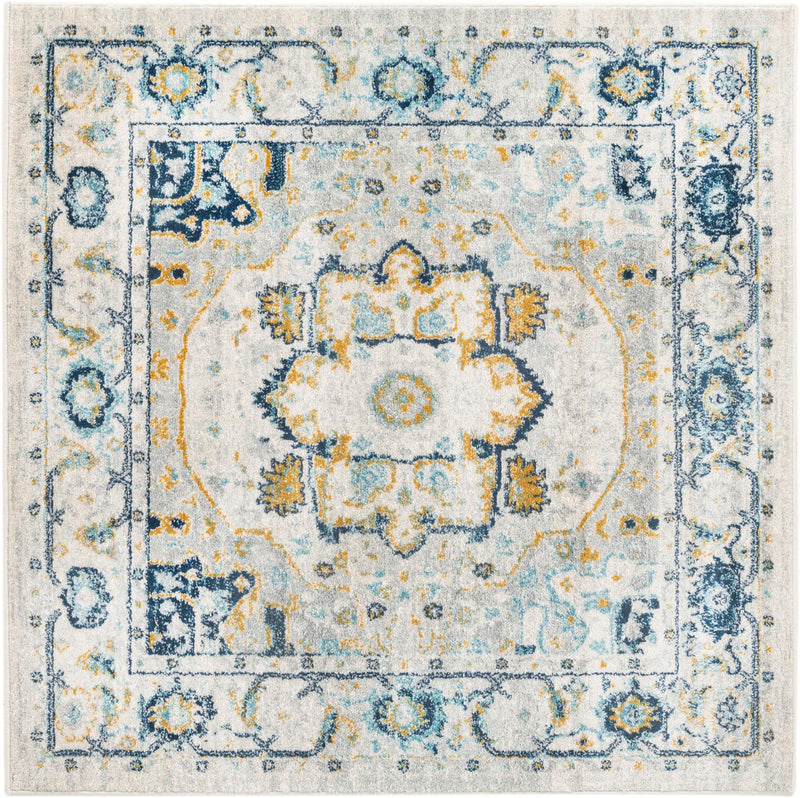 Parisian Elegance Collection Area Rug - Versailles (Gray) Square Gray  lifestyle 51