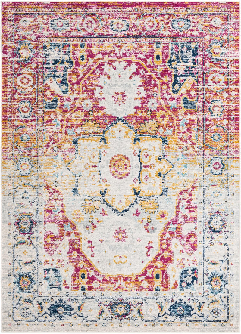 Parisian Elegance Collection Area Rug - Versailles (Pink Gray) Rectangle Pink Gray  lifestyle 2