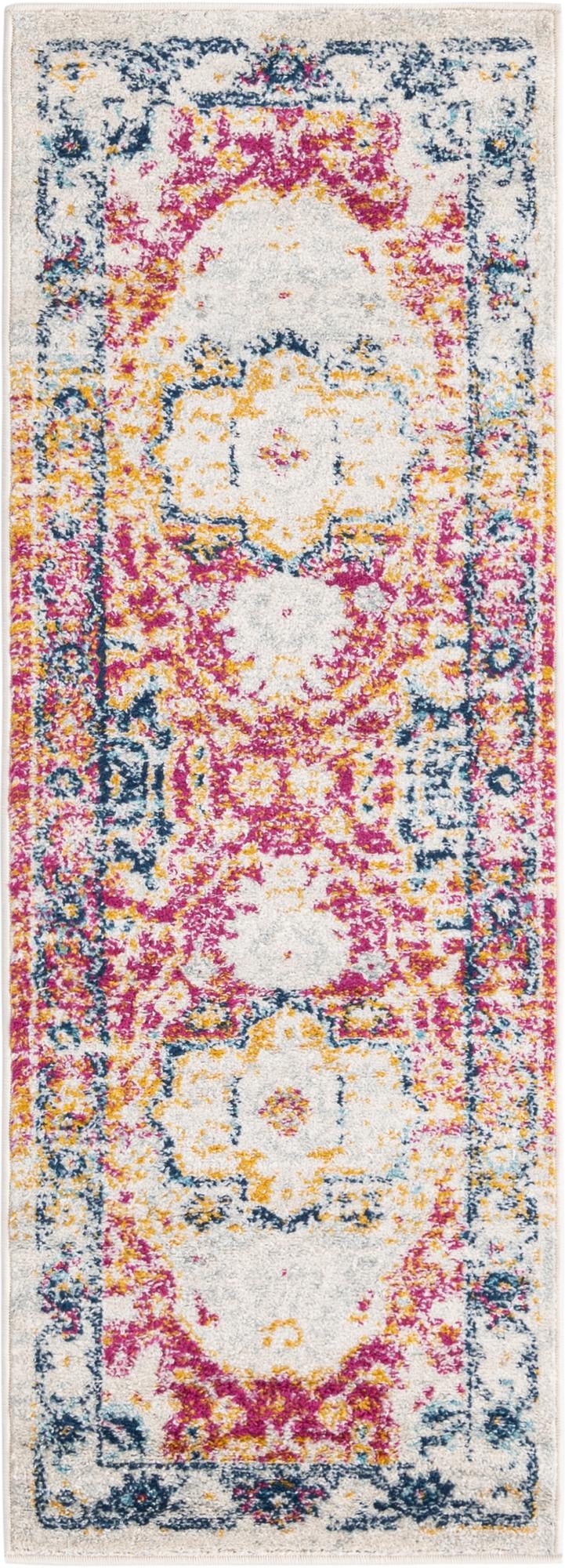 Parisian Elegance Collection Area Rug - Versailles (Pink Gray) Runner Pink Gray  lifestyle 20