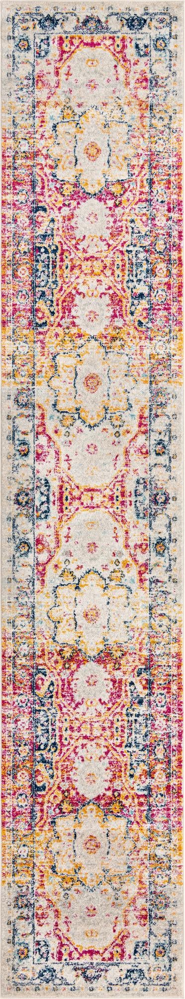 Parisian Elegance Collection Area Rug - Versailles (Pink Gray) Runner Gray and Pink  lifestyle 52