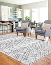 Marrakesh Lattice Collection Area Rug - Casablanca (Ivory Black) Rectangle Ivory Black  lifestyle 8