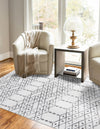 Marrakesh Lattice Collection Area Rug - Casablanca (Ivory Black) Rectangle Ivory Black  lifestyle 10