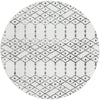Marrakesh Lattice Collection Area Rug - Casablanca (Ivory Black) Round Ivory Black  lifestyle 22