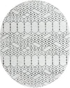 Marrakesh Lattice Collection Area Rug - Casablanca (Ivory Black) Oval Ivory Black  lifestyle 24