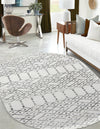Marrakesh Lattice Collection Area Rug - Casablanca (Ivory Black) Oval Ivory Black  lifestyle 43