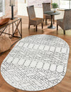 Marrakesh Lattice Collection Area Rug - Casablanca (Ivory Black) Oval Ivory Black  lifestyle 51