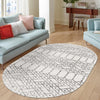 Marrakesh Lattice Collection Area Rug - Casablanca (Ivory Black) Oval Ivory Black  lifestyle 105